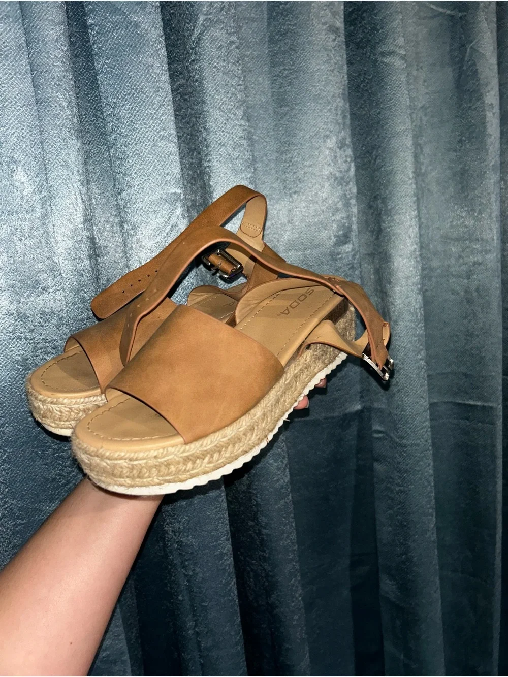 Soda Tan Espadrille Platform Sandals